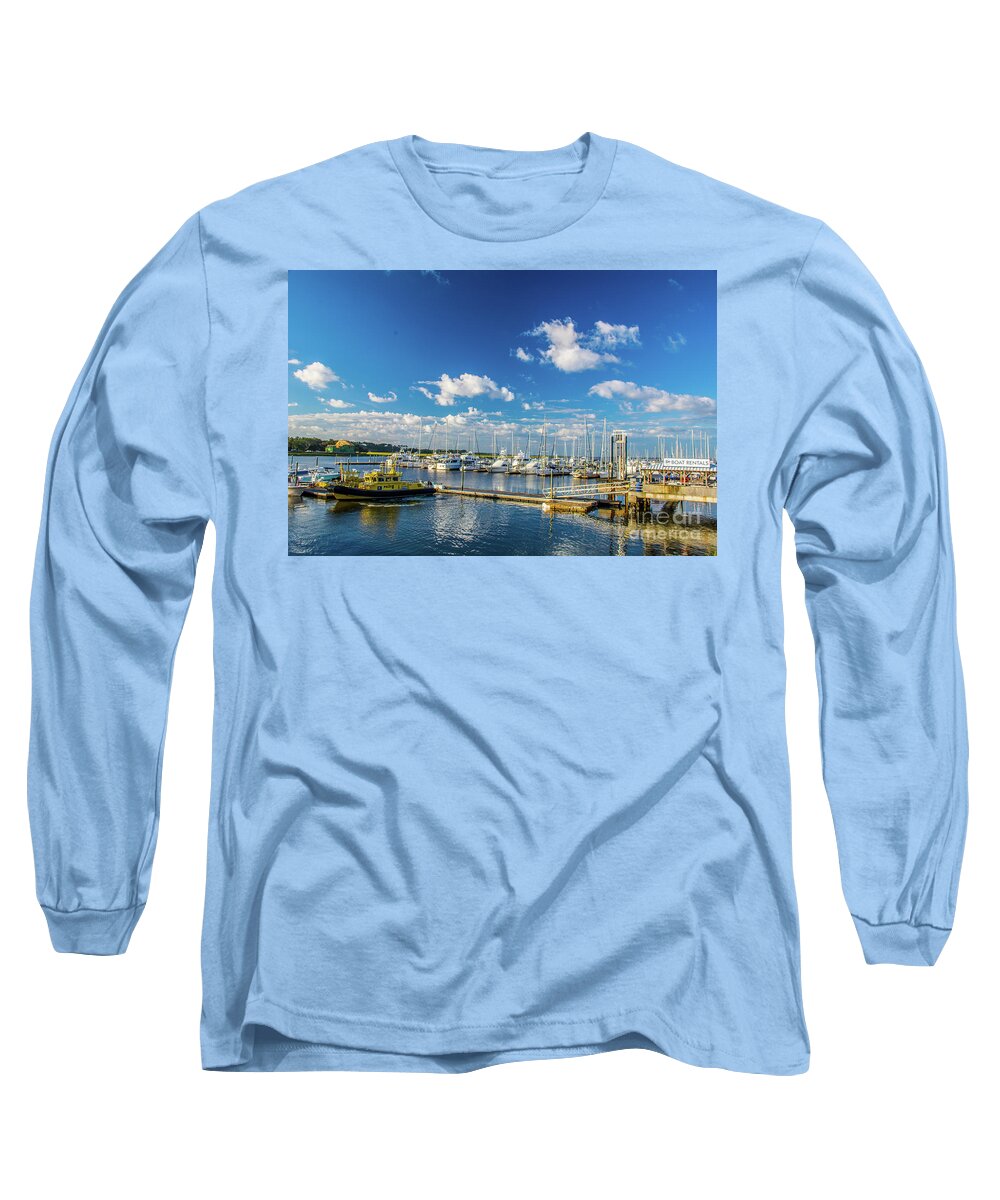 Marina Long Sleeve T-Shirt featuring the photograph St. Simons Marina by Southern Photo