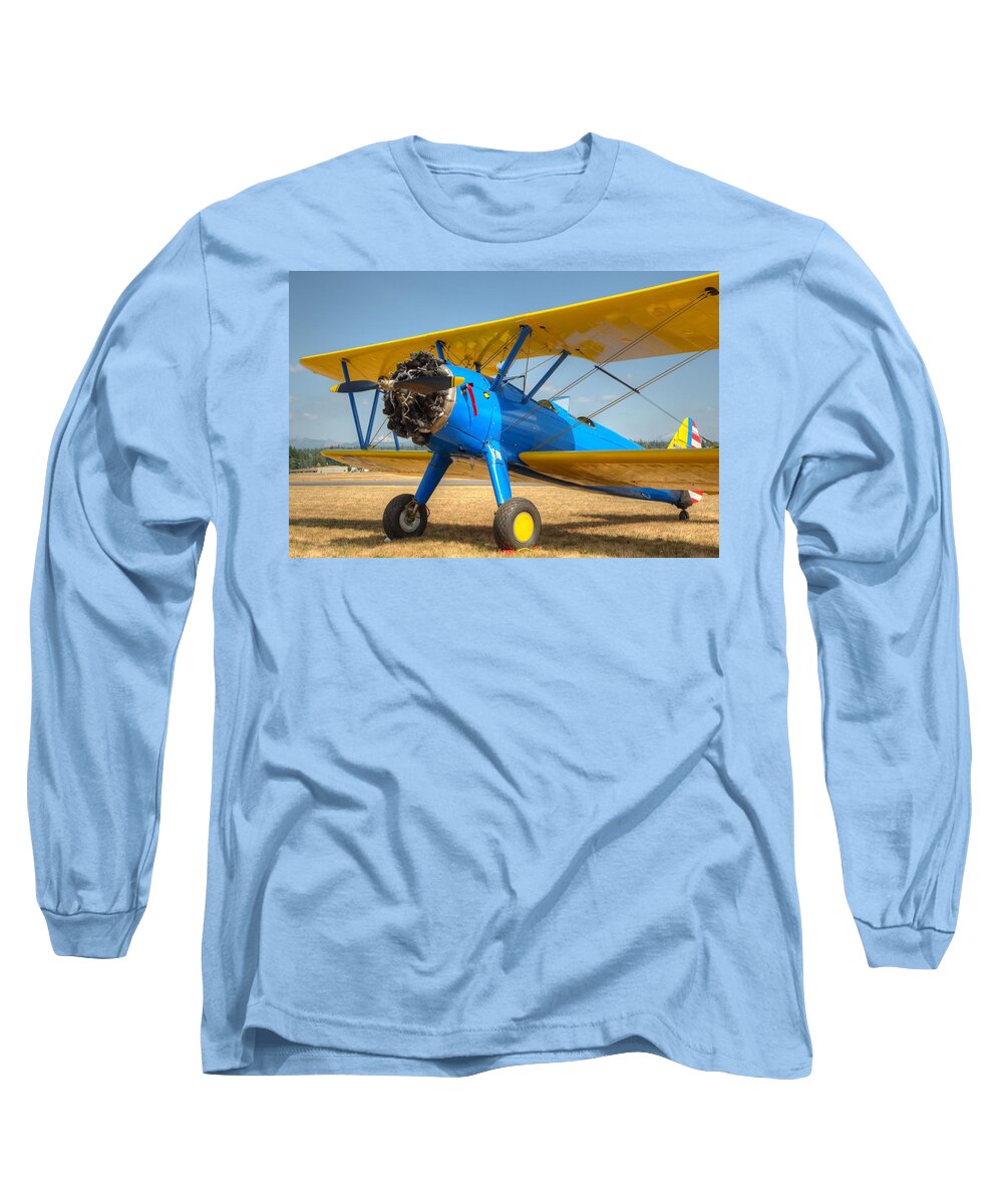 Pt-17 Long Sleeve T-Shirt featuring the photograph Stearman by Jeff Cook