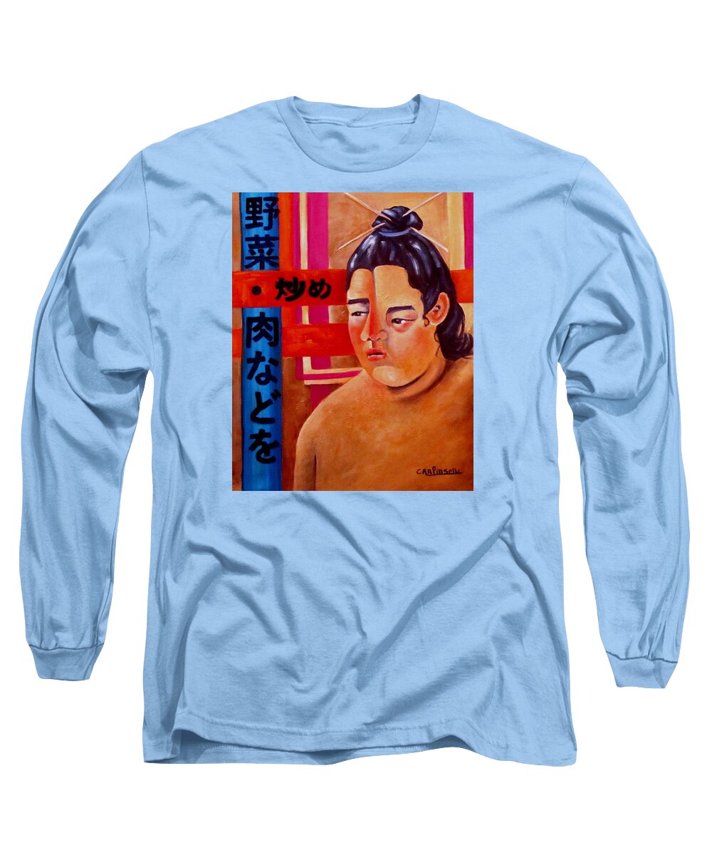 Japanese Long Sleeve T-Shirt featuring the painting Stir Fry by Carol Allen Anfinsen