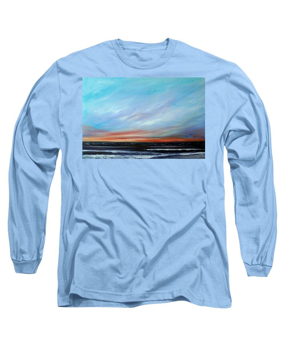 Sunrise Long Sleeve T-Shirt featuring the painting Sunrise and the Morning Star Eastern Shore by Katy Hawk