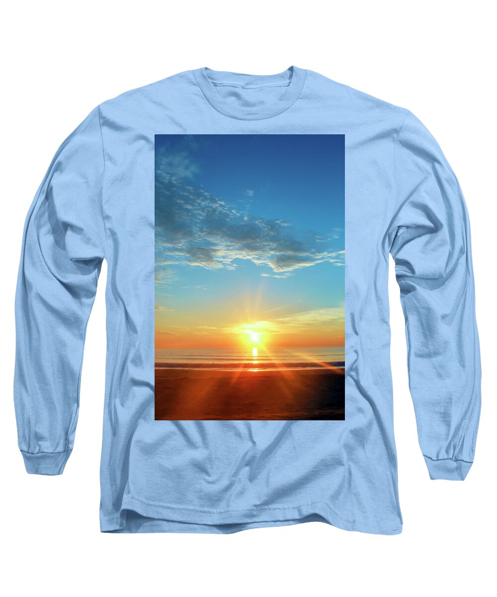 Sunrise Long Sleeve T-Shirt featuring the photograph Sunrise with Flare by David Stasiak