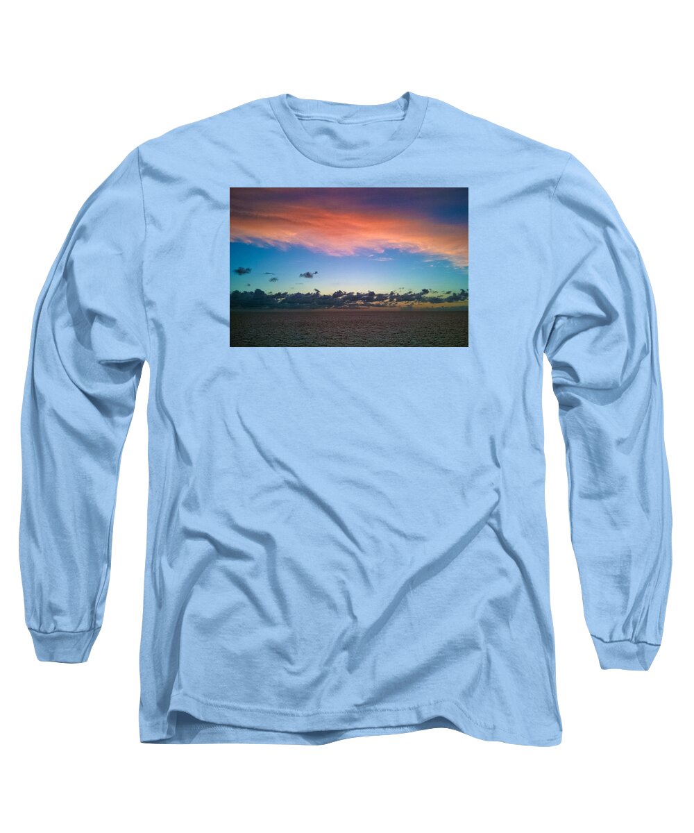 Ocean Long Sleeve T-Shirt featuring the photograph Sunset at Sea by Matthew Bamberg