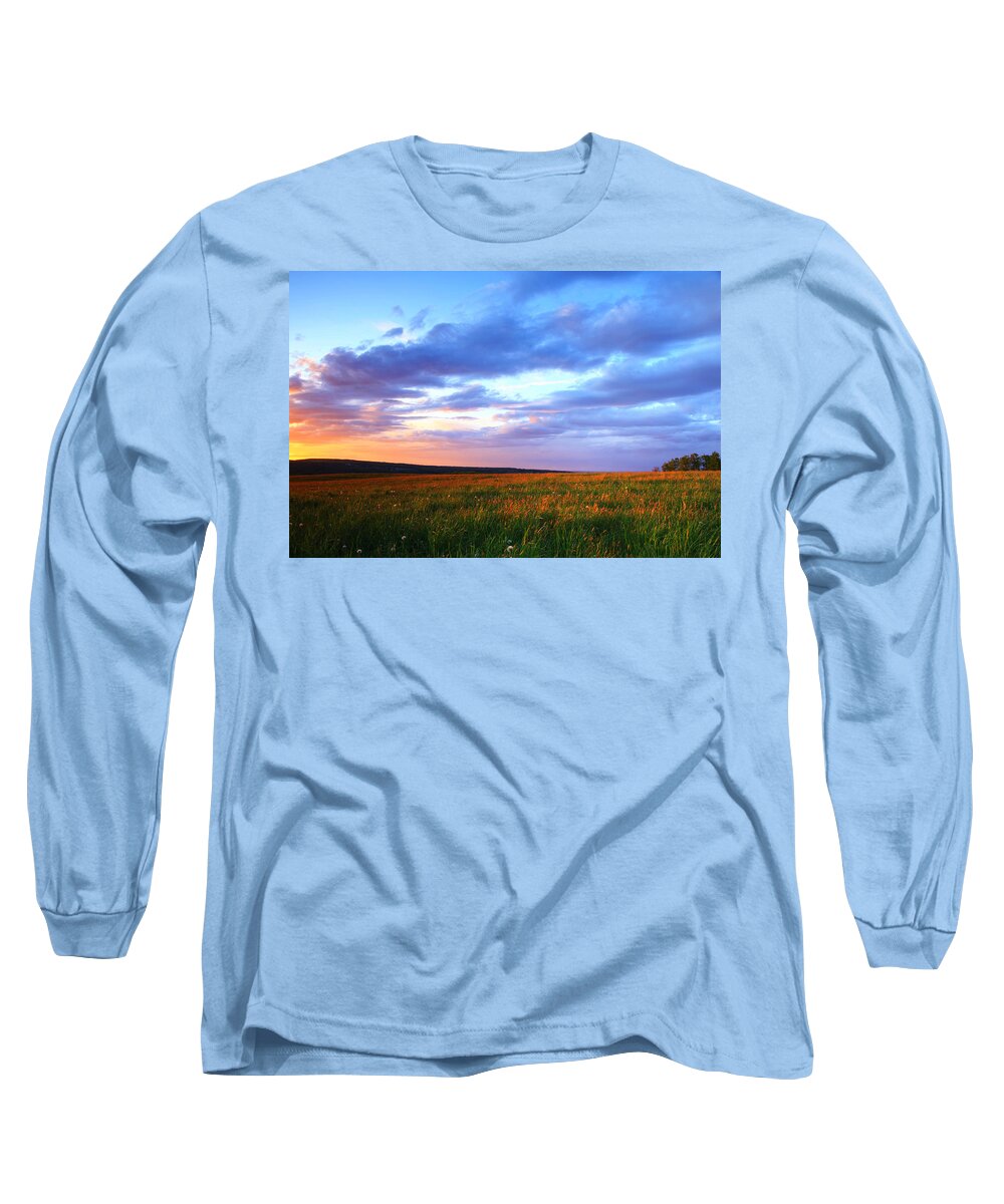 Sunset Long Sleeve T-Shirt featuring the photograph Sunset in Ithaca South Hill by Paul Ge
