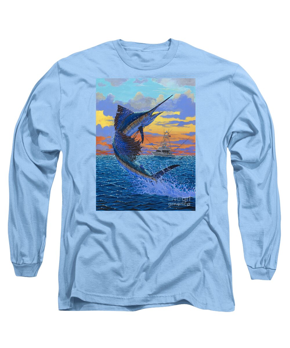 Sailfish Long Sleeve T-Shirt featuring the painting Sweet Release by Carey Chen