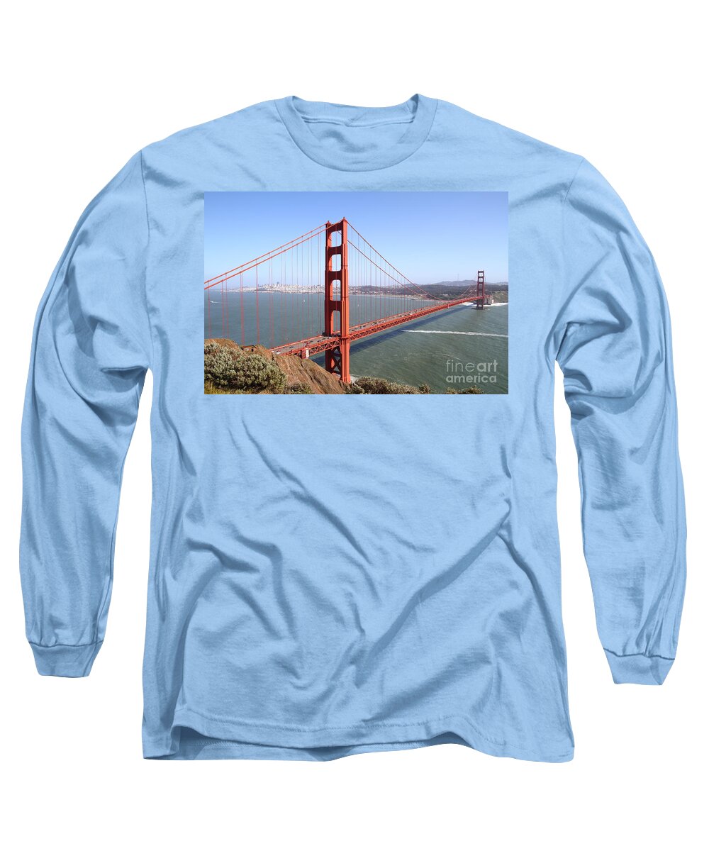 Wingsdomain Long Sleeve T-Shirt featuring the photograph The San Francisco Golden Gate Bridge 7D14507 by Wingsdomain Art and Photography
