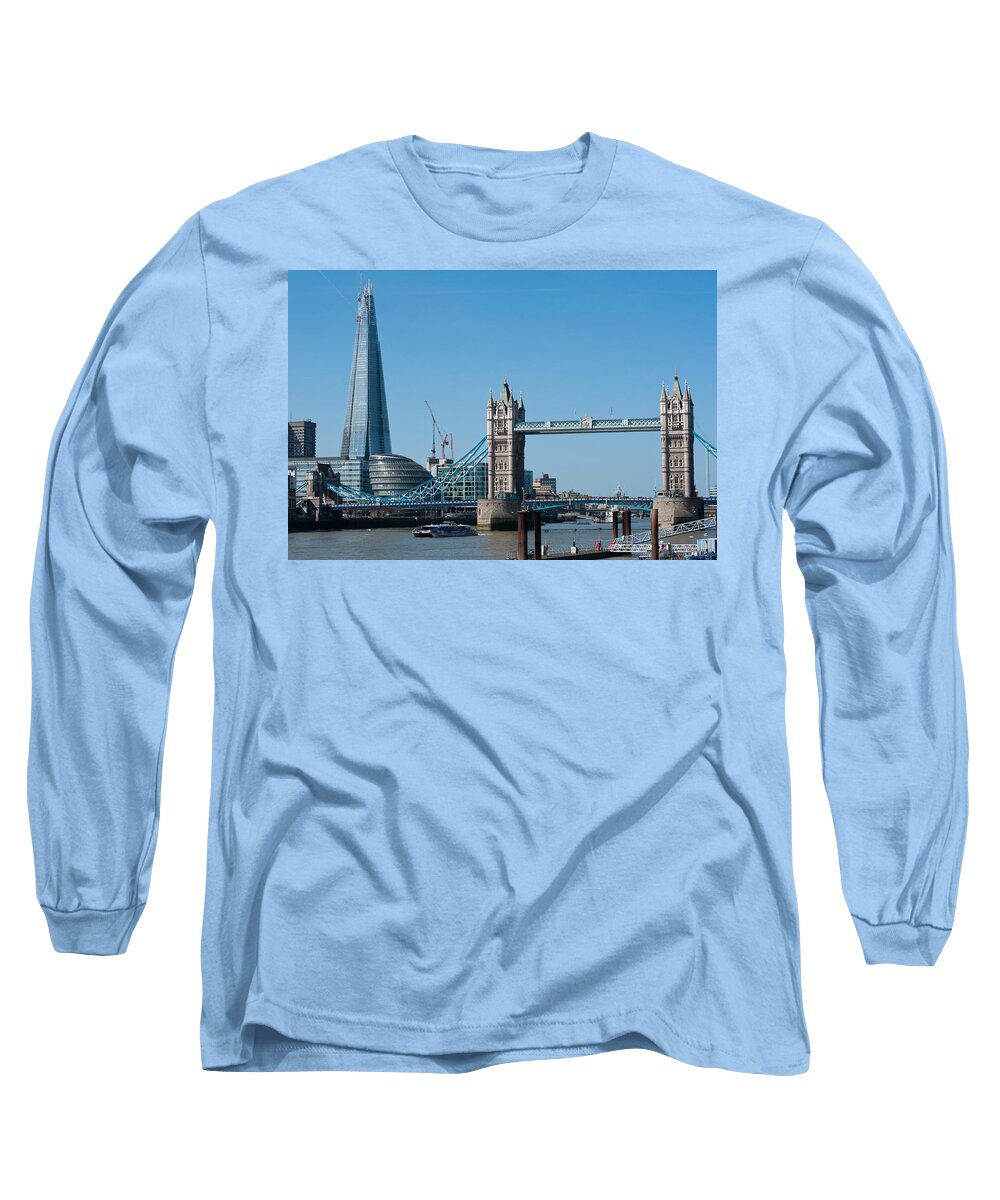 2012 Long Sleeve T-Shirt featuring the photograph The Shard with Tower Bridge by Andrew Michael