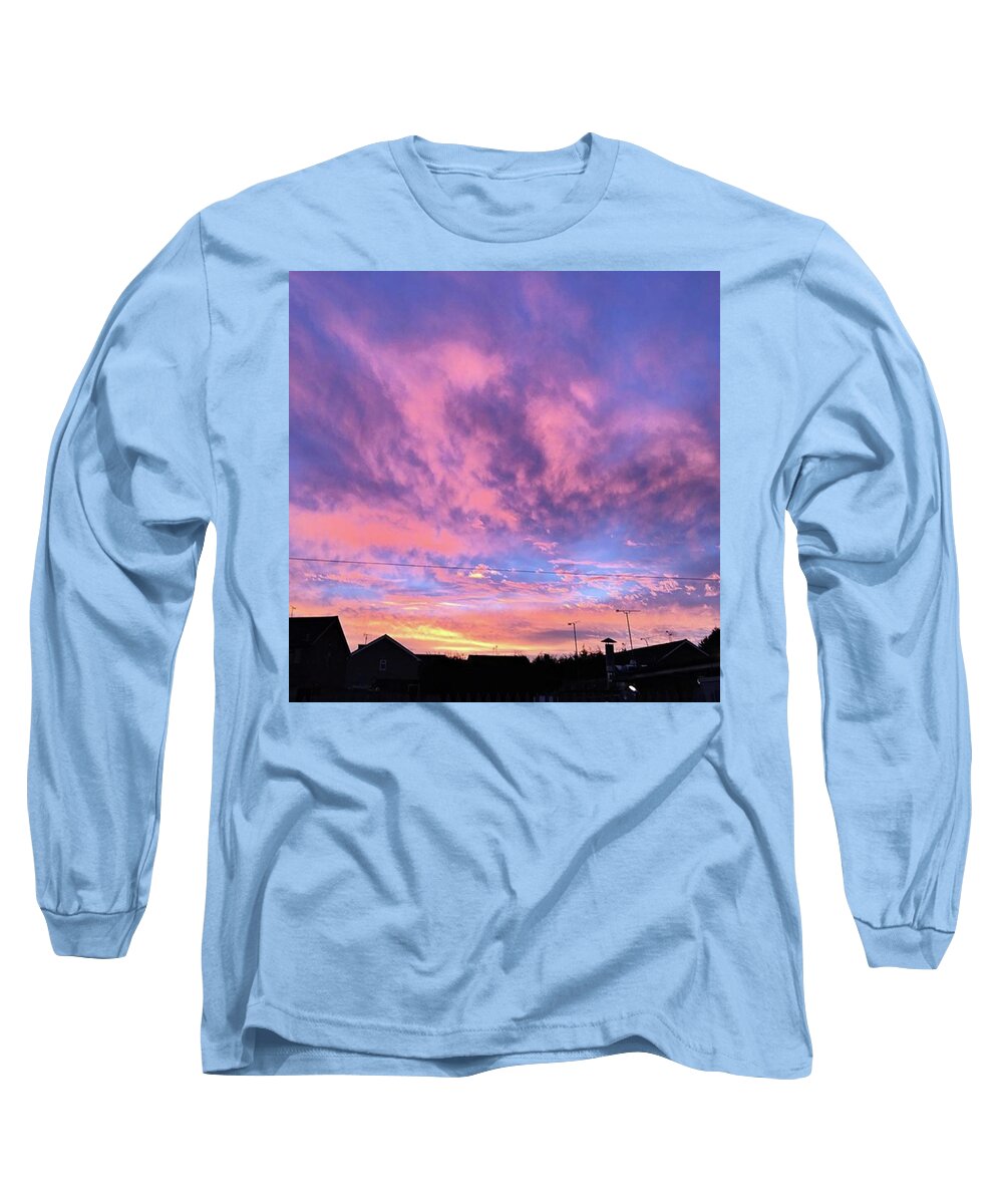 Natureonly Long Sleeve T-Shirt featuring the photograph Tonight's Sunset Over Tesco :)
#view by John Edwards