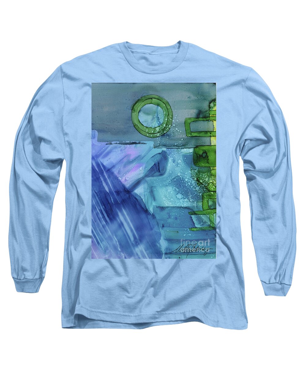 Abstract Long Sleeve T-Shirt featuring the painting Tranquility by Vicki Baun Barry