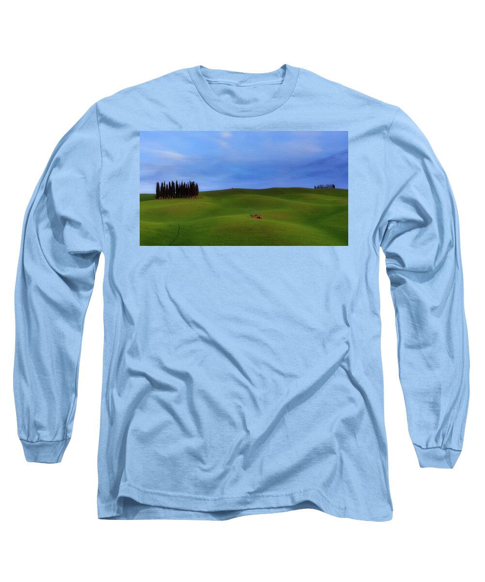 Tuscany Long Sleeve T-Shirt featuring the photograph Tuscan Landscaping by Rob Davies