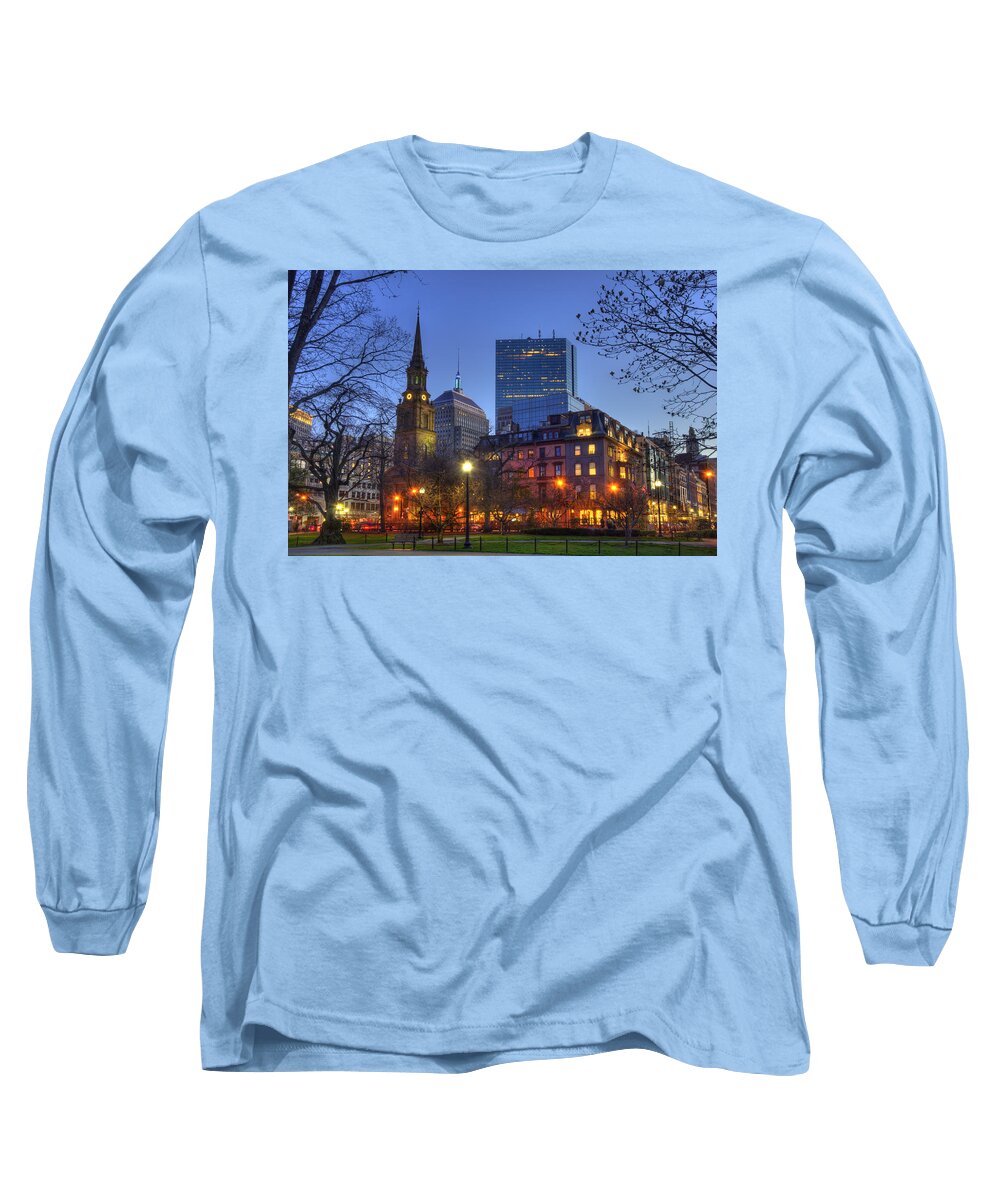Back Bay Long Sleeve T-Shirt featuring the photograph Twilight in Back Bay by Joann Vitali