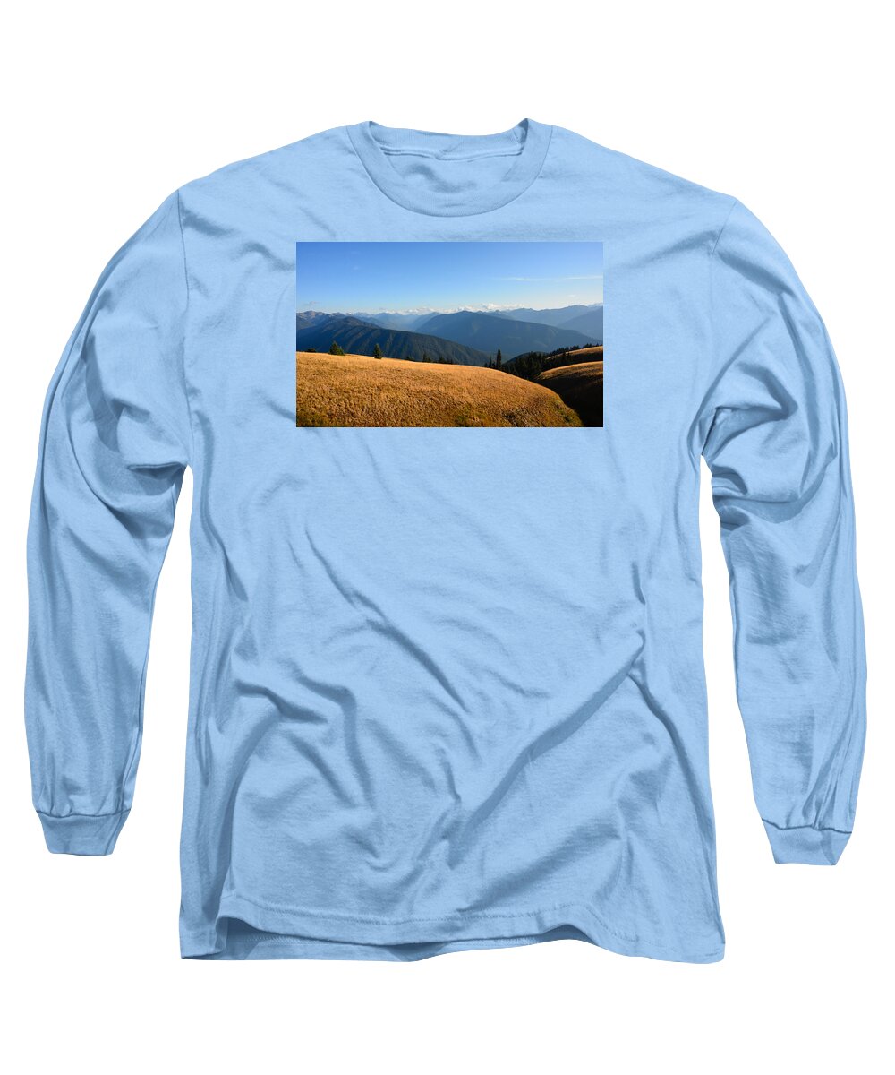 Clouds Long Sleeve T-Shirt featuring the photograph View of Olympics from Hurricane Ridge by Ronda Broatch