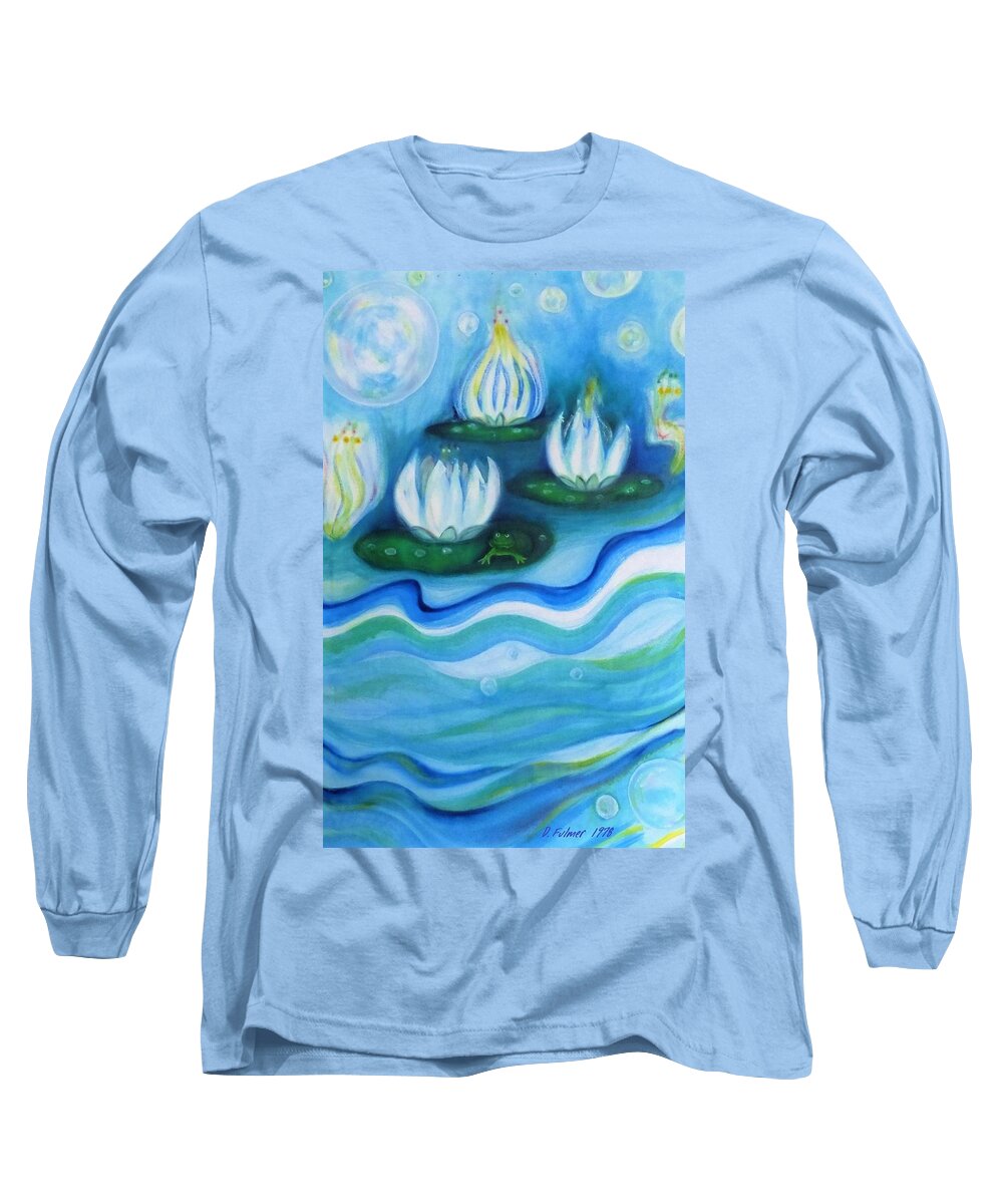 Water Long Sleeve T-Shirt featuring the painting Water Garden by Denise F Fulmer
