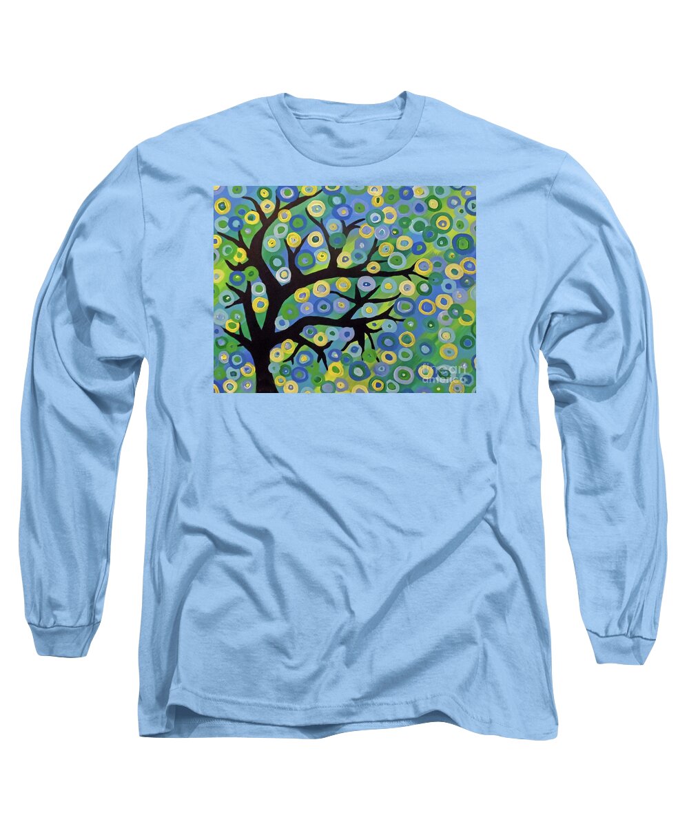 Fantasy Tree Long Sleeve T-Shirt featuring the painting Who Needs Leaves by Jilian Cramb - AMothersFineArt