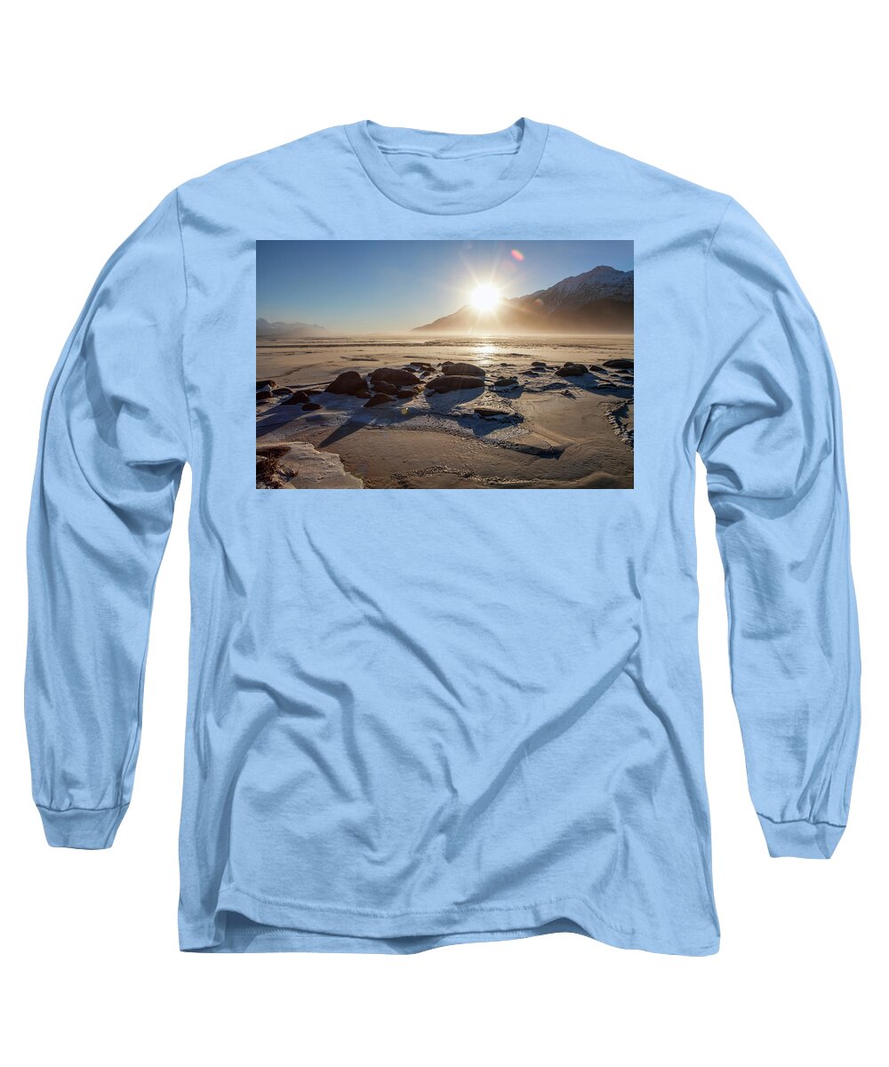 Chilkat River Long Sleeve T-Shirt featuring the photograph Windy Winter Sunset by Michele Cornelius