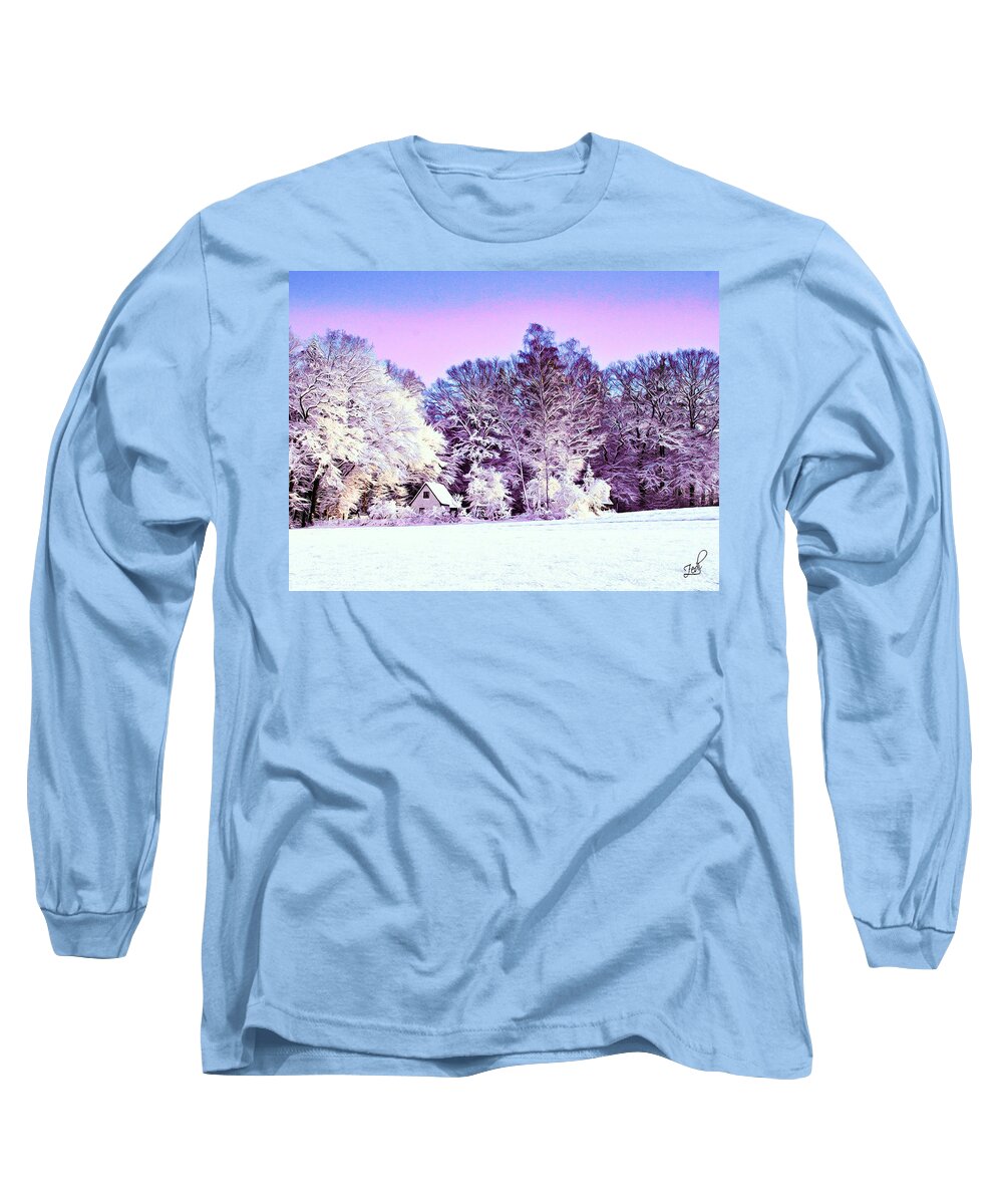 Winter Long Sleeve T-Shirt featuring the digital art Winter by - Zedi -