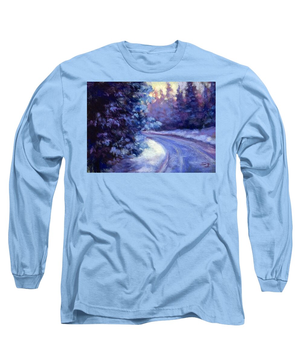Winter's Exodus Long Sleeve T-Shirt featuring the painting Winter's Exodus by Susan Jenkins