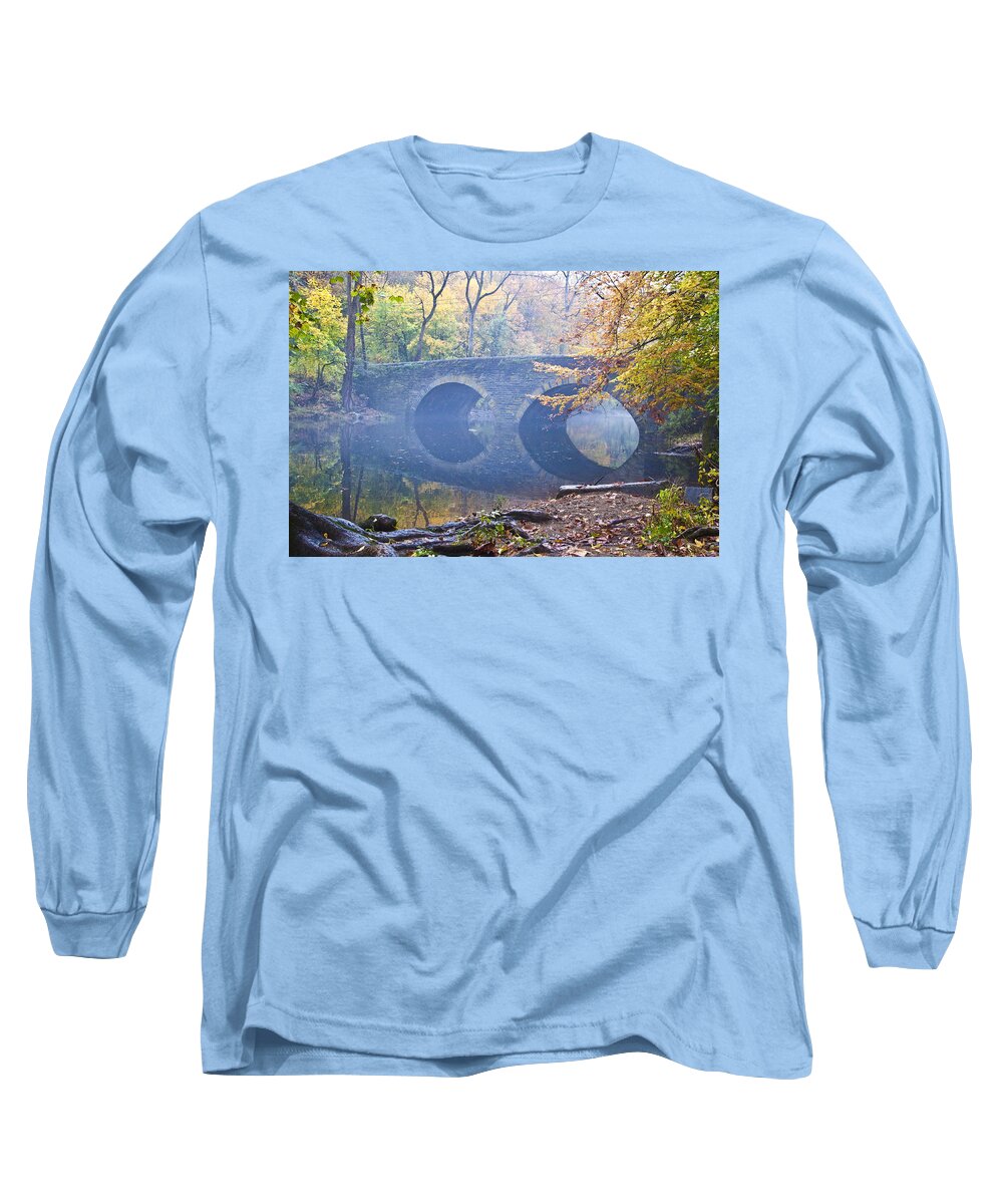 Wissahickon Long Sleeve T-Shirt featuring the photograph Wissahickon Creek at Bells Mill Rd. by Bill Cannon
