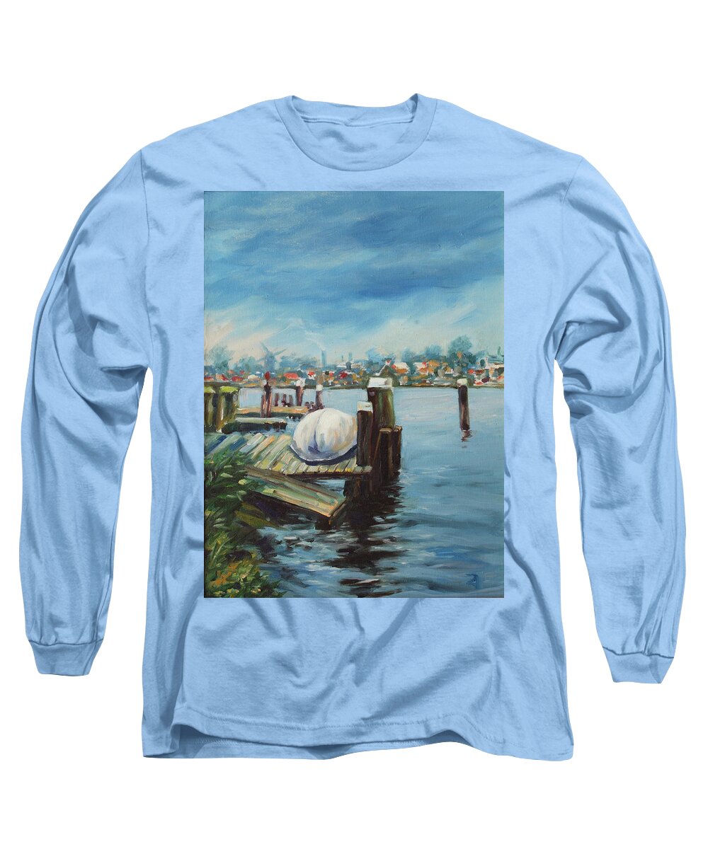 Water Long Sleeve T-Shirt featuring the painting Zaandam by Rick Nederlof