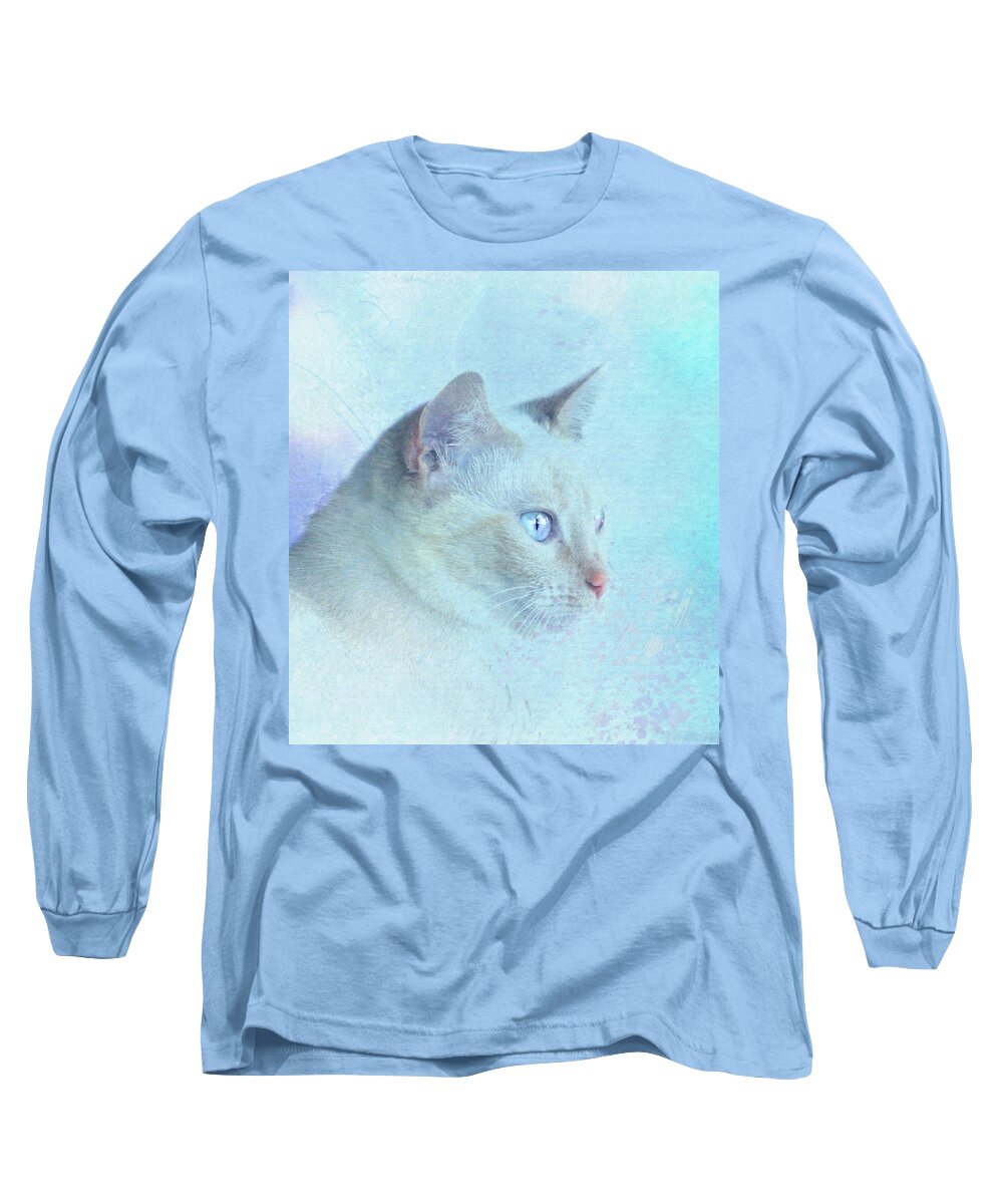 Cat Long Sleeve T-Shirt featuring the digital art Daisy #1 by Linda Cox