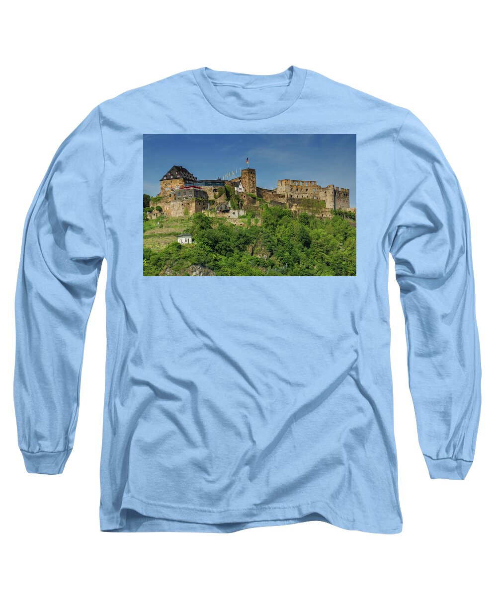 Europe Long Sleeve T-Shirt featuring the photograph Rheinfels Fortress #1 by Donald Pash