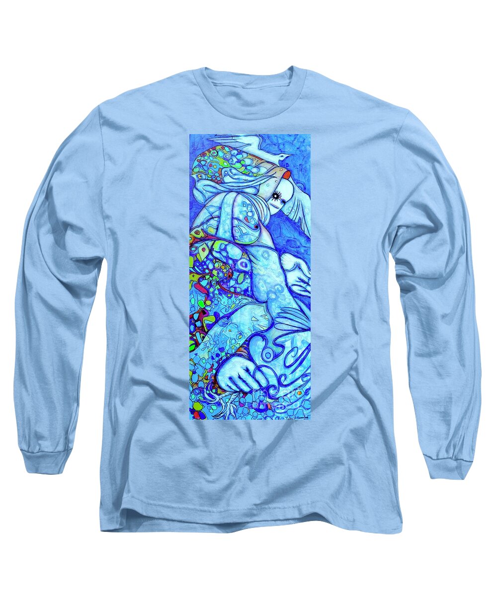  Long Sleeve T-Shirt featuring the painting Alcatraz by Judy Henninger