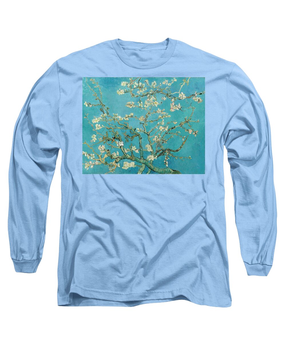 Oil On Canvas Long Sleeve T-Shirt featuring the painting Almond Blossom. by Vincent van Gogh -1853-1890-