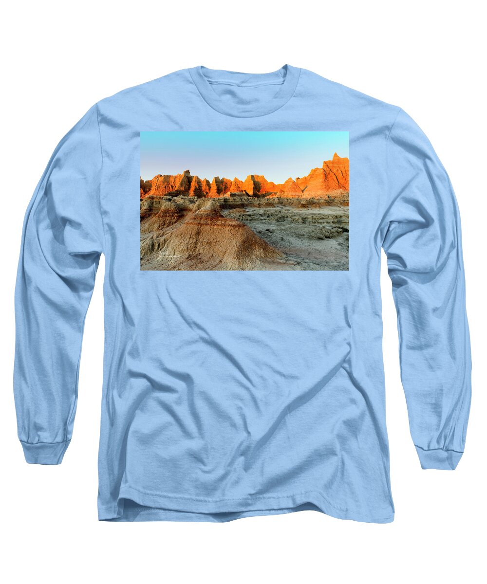 Badlands Long Sleeve T-Shirt featuring the photograph Another Badlands Sunrise by Jim Thompson