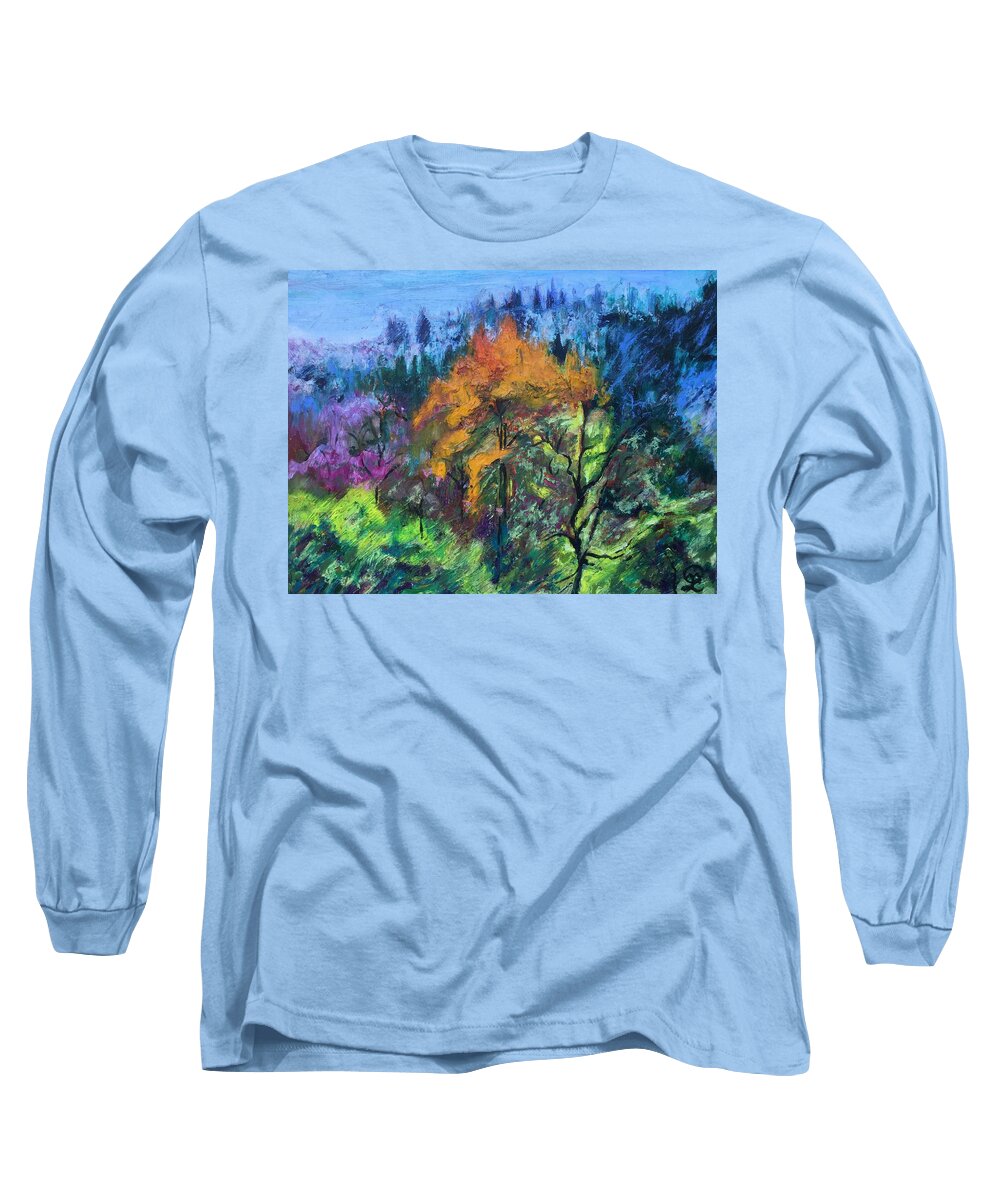 Beauty In The Forest Long Sleeve T-Shirt featuring the painting Beauty in the Forest by Therese Legere