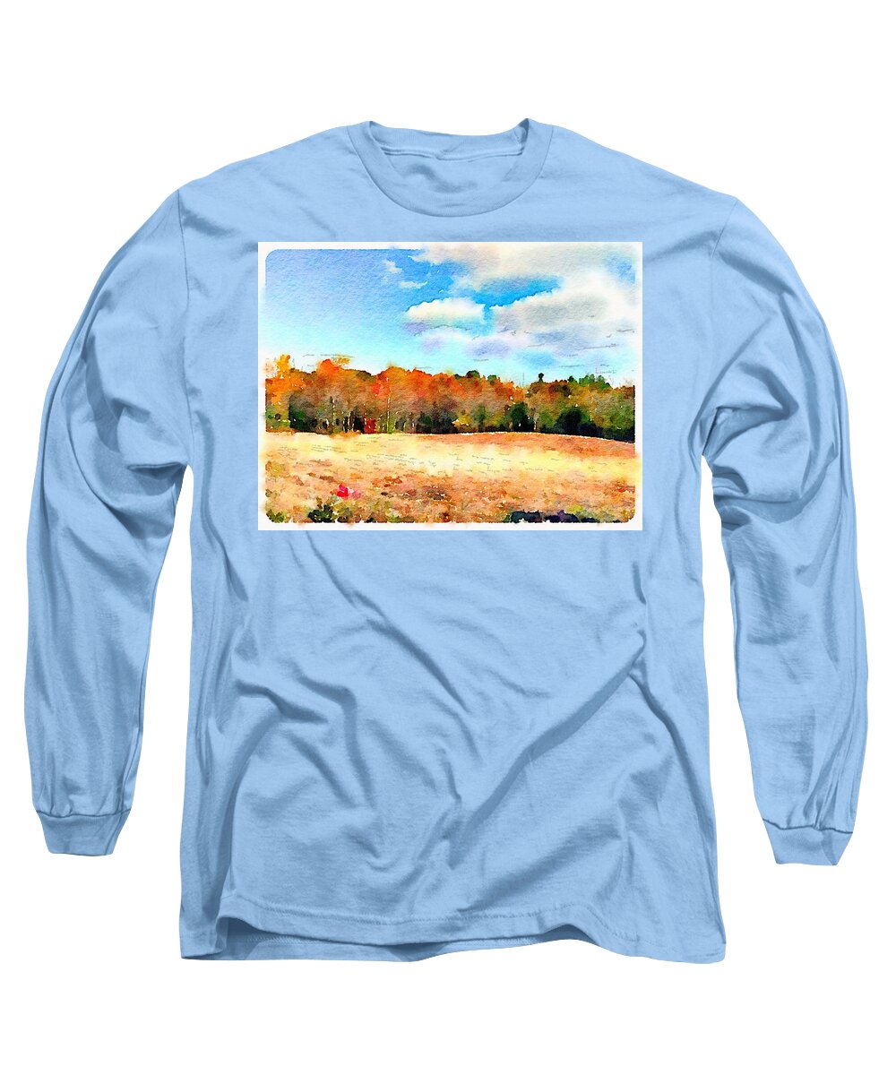 Photoshopped Image Long Sleeve T-Shirt featuring the digital art Bumblebee forrest in mid autumn by Steve Glines