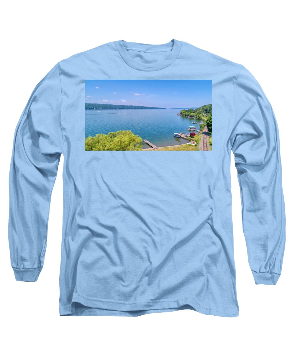 Finger Lakes Long Sleeve T-Shirt featuring the photograph Cayuga Lake by Anthony Giammarino