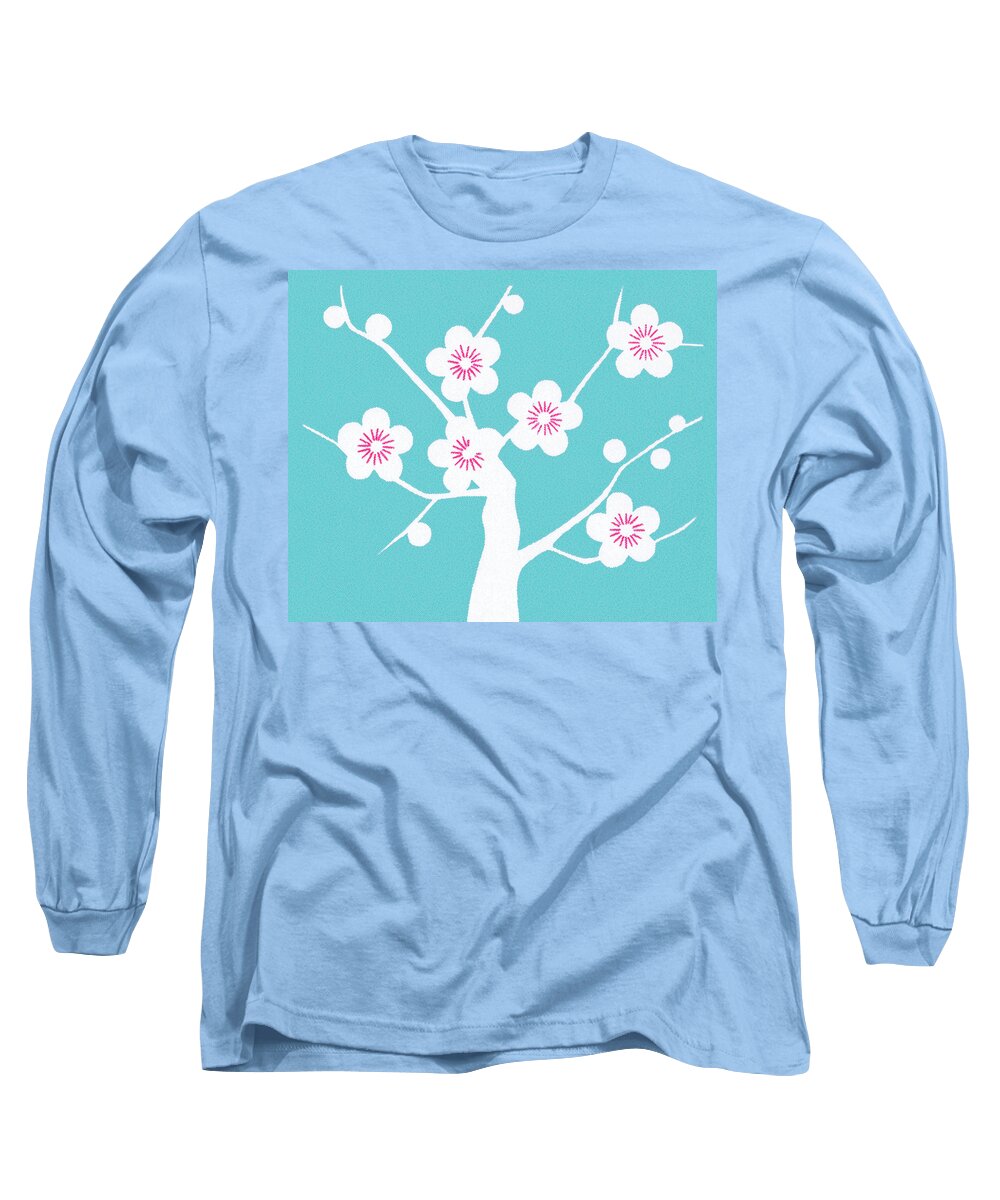 Bloom Long Sleeve T-Shirt featuring the drawing Cherry Blossoms on Tree by CSA Images