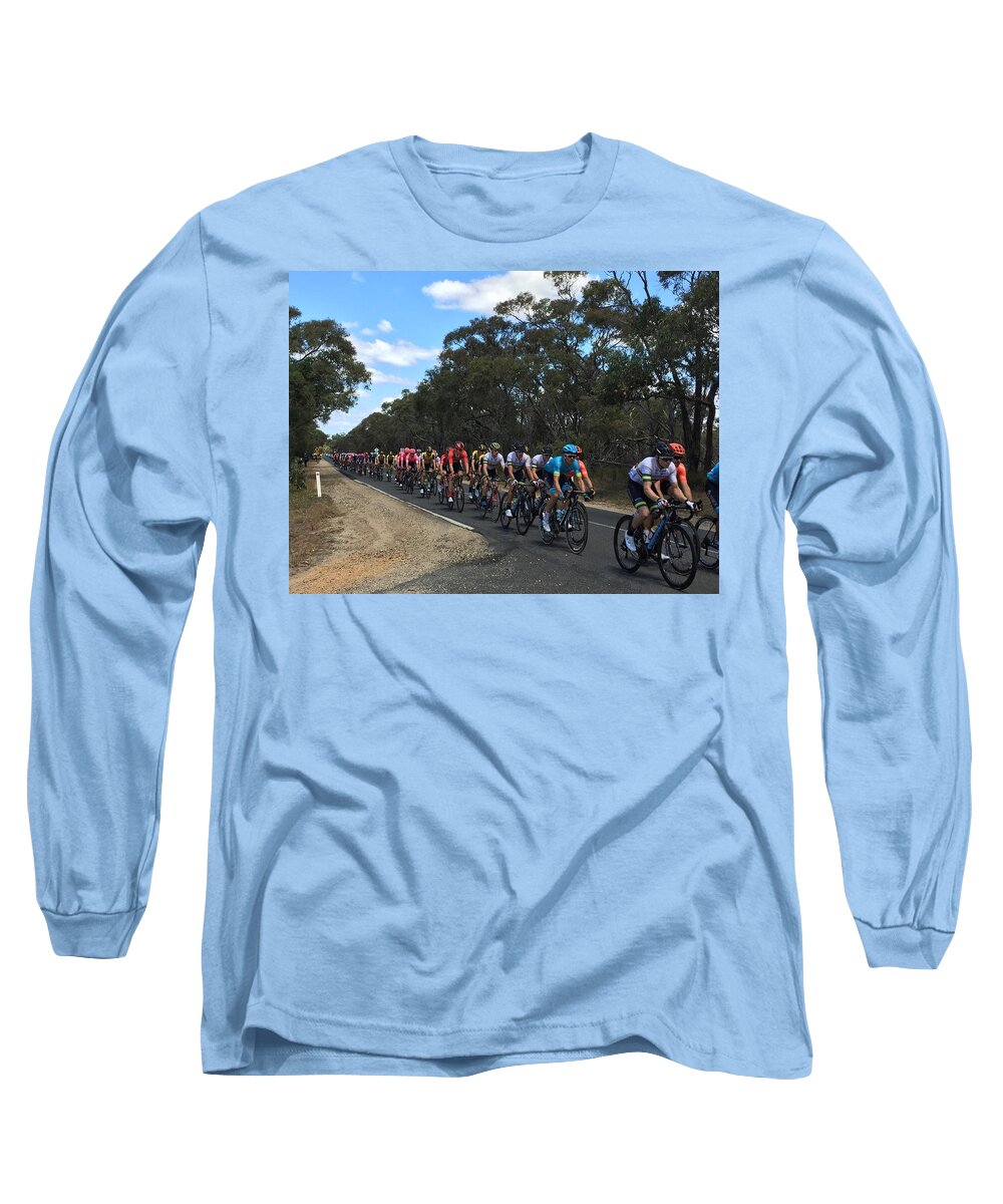 Cycling Race Long Sleeve T-Shirt featuring the photograph Cycling Race by Marlene Challis