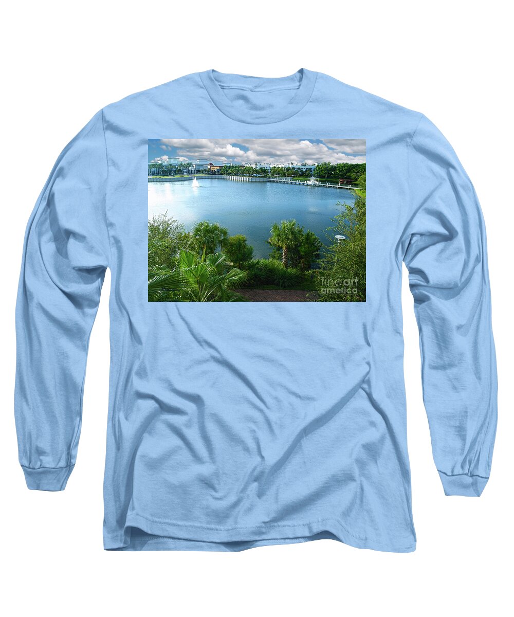 Art Long Sleeve T-Shirt featuring the photograph Downtown at the Gardens Mall Palm Beach Florida C2 by Ricardos Creations