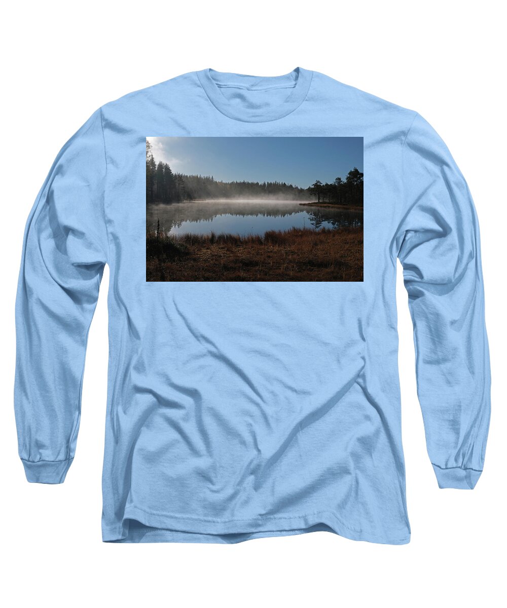Sweden Long Sleeve T-Shirt featuring the pyrography Early Morning by Magnus Haellquist
