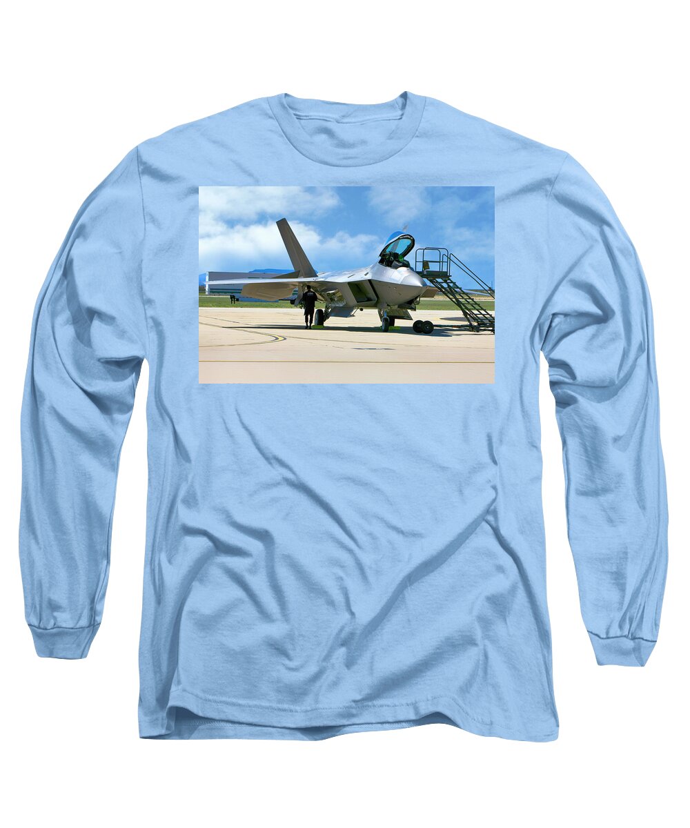F-22 Long Sleeve T-Shirt featuring the photograph F22 Rapter by Chris Smith