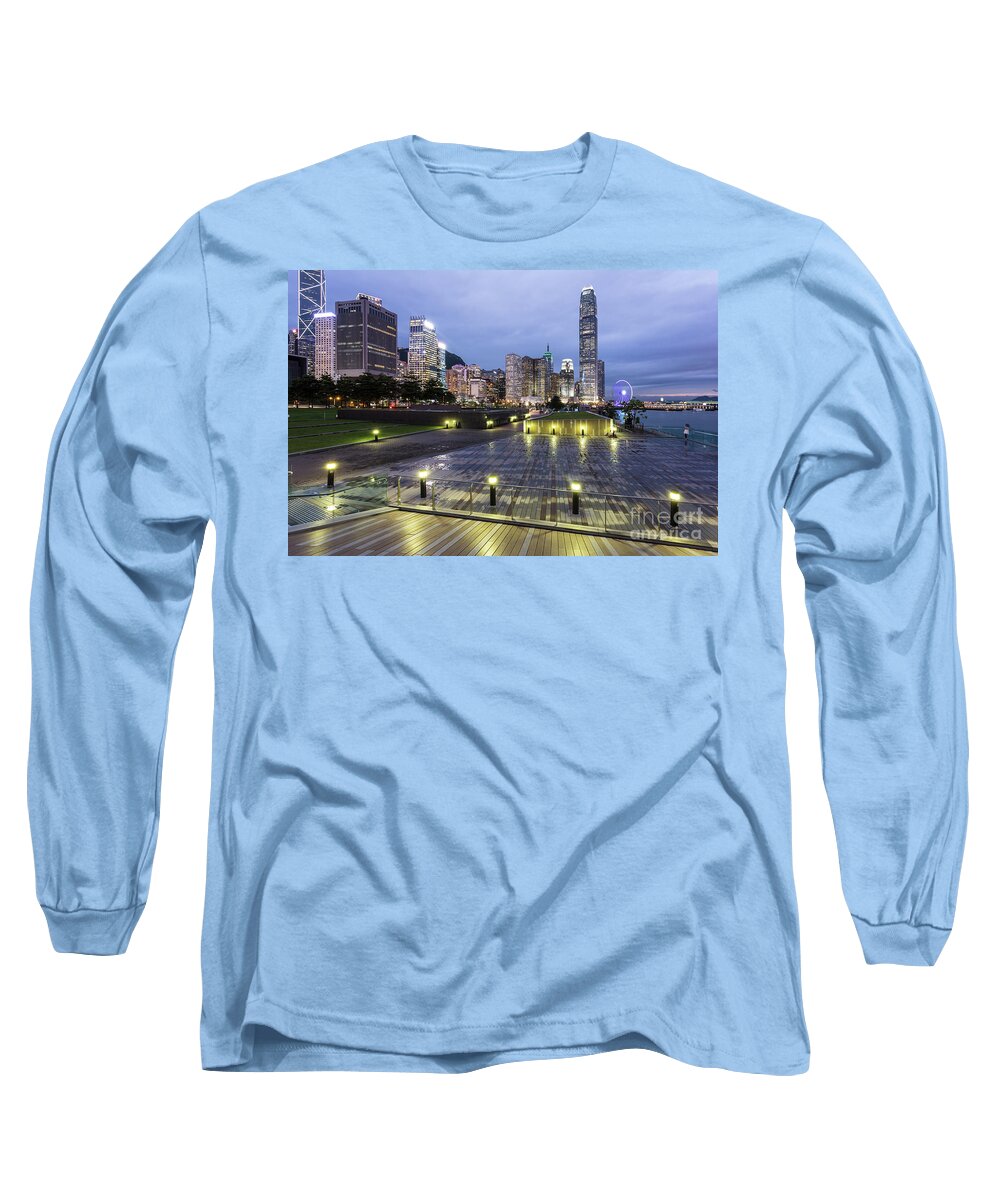 China Long Sleeve T-Shirt featuring the photograph Hong Kong twilight by Didier Marti