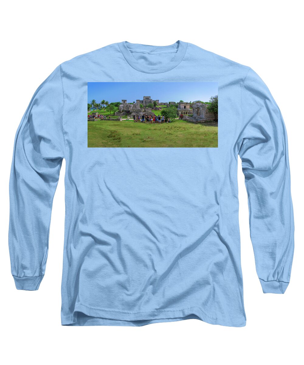 Mexico Long Sleeve T-Shirt featuring the photograph In the footsteps of the Maya by Sun Travels