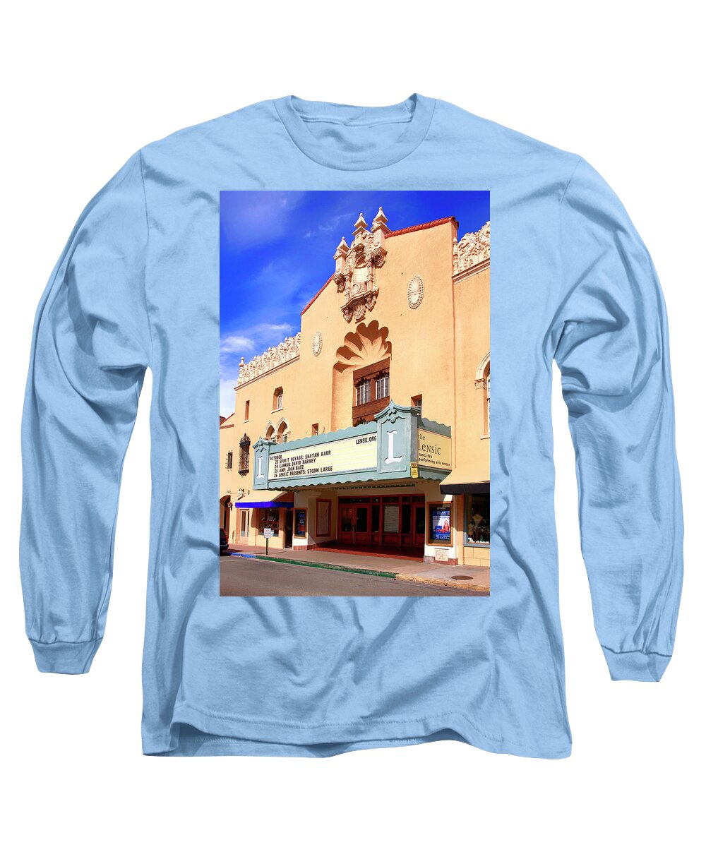 Lensic Long Sleeve T-Shirt featuring the photograph Lensic Performing Arts Center by Chris Smith