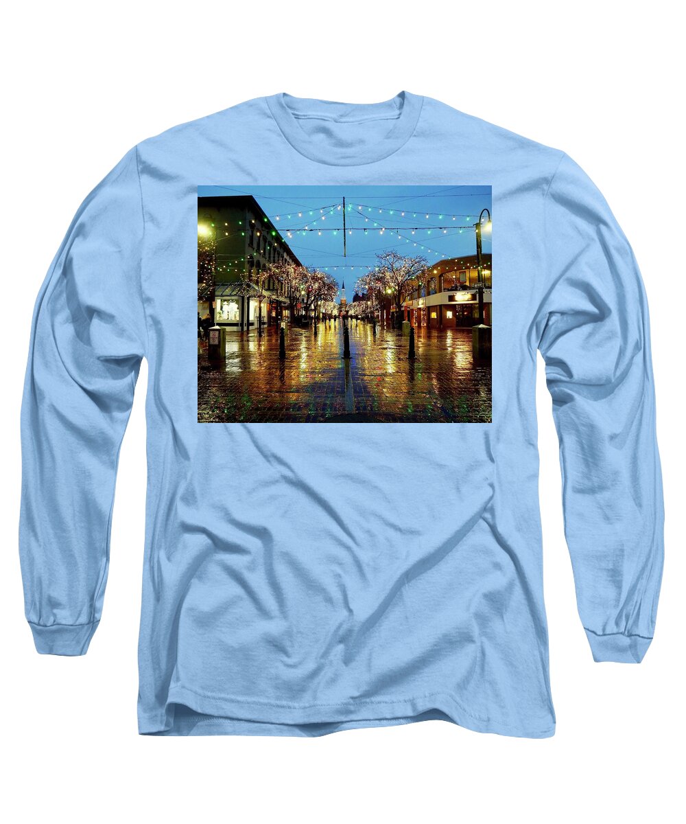 Street Long Sleeve T-Shirt featuring the photograph Looking Up Church Street by Alida M Haslett