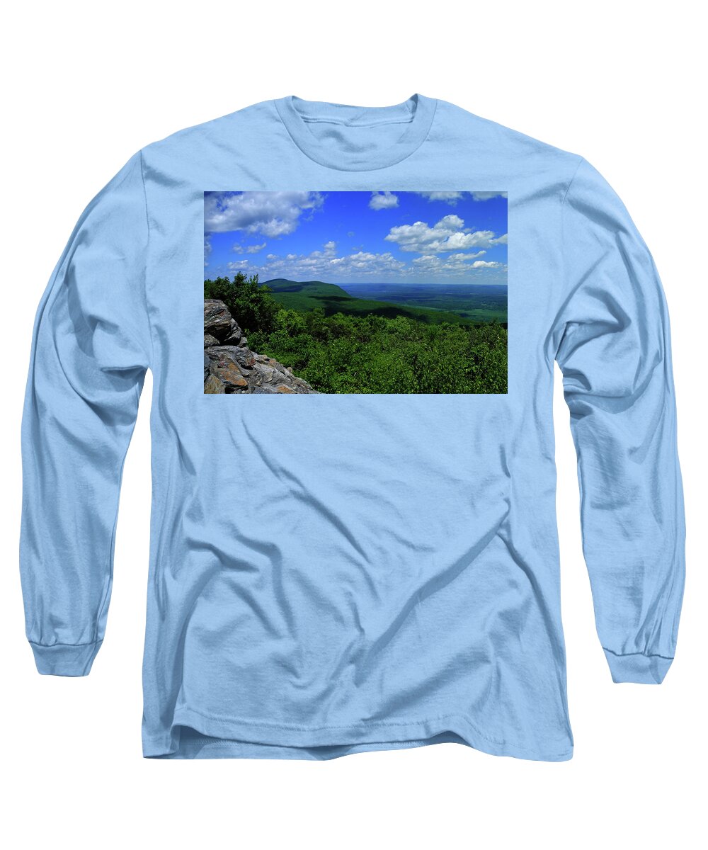 Mount Everett And Mount Race From The Summit Of Bear Mountain In Connecticut Long Sleeve T-Shirt featuring the photograph Mount Everett and Mount Race from the Summit of Bear Mountain in Connecticut by Raymond Salani III