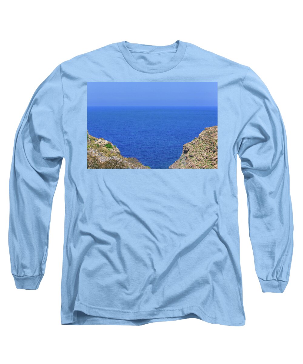 Seascape Long Sleeve T-Shirt featuring the photograph Sea view from Gramvousa by Sun Travels