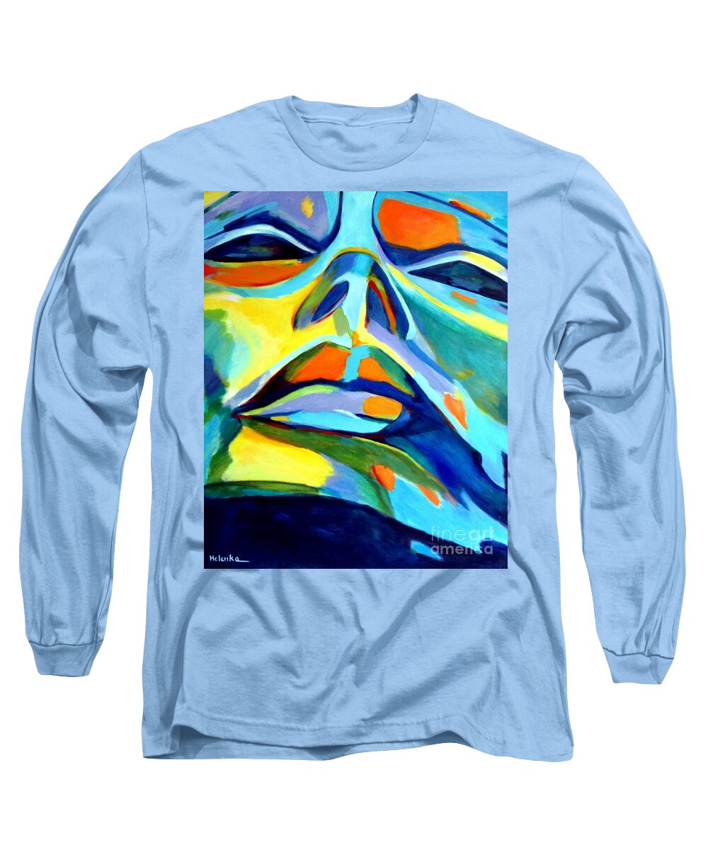 Affordable Original Paintings Long Sleeve T-Shirt featuring the painting Speechless yearning by Helena Wierzbicki
