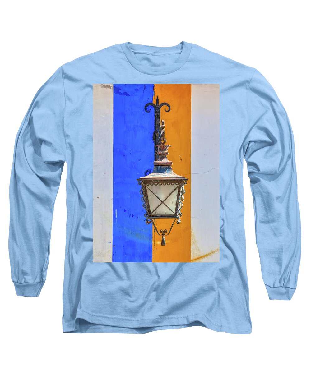 Portugal Long Sleeve T-Shirt featuring the photograph Street Lamp of Obidos by David Letts