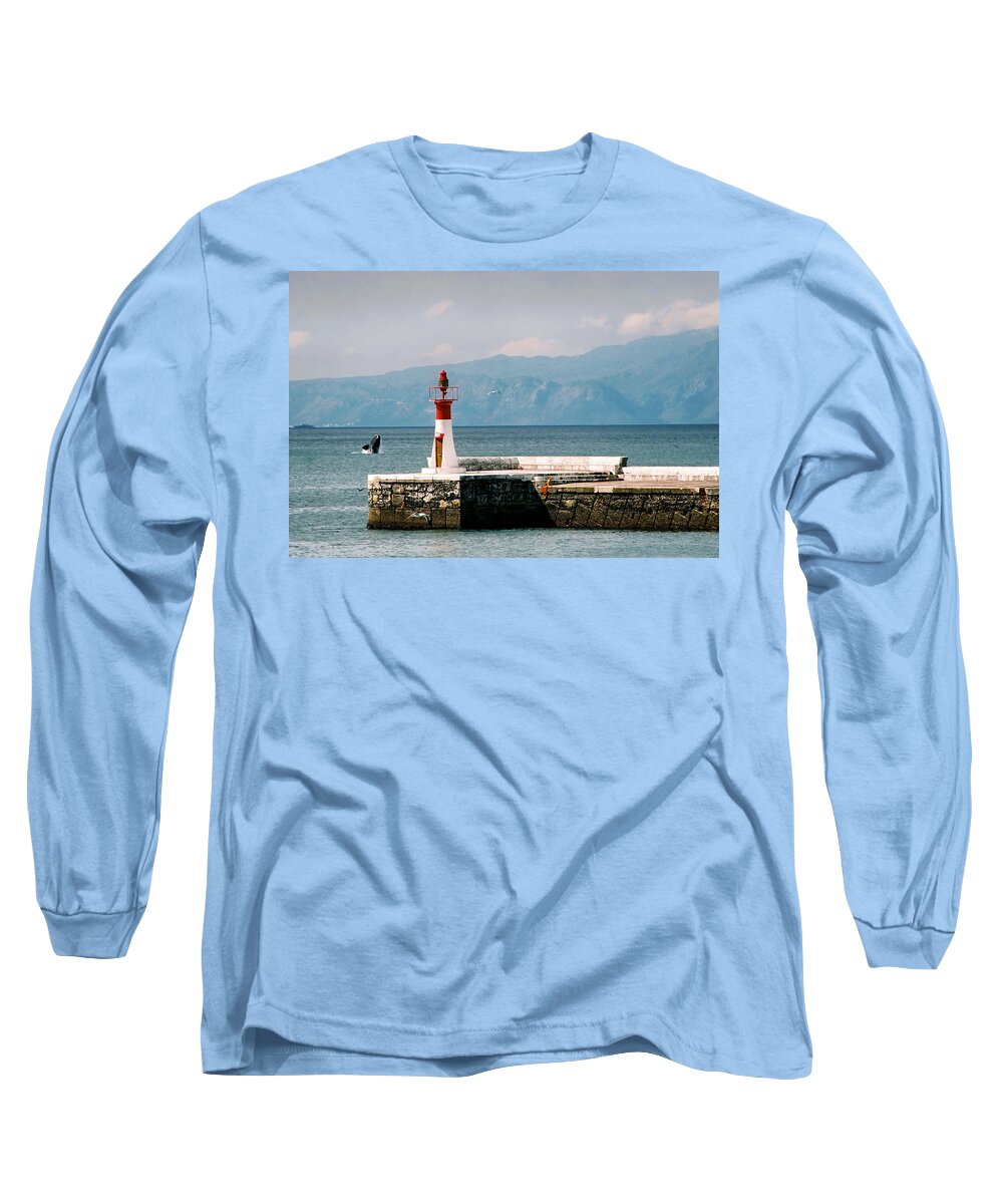 Whale Long Sleeve T-Shirt featuring the photograph Whale Breaching by Andrew Hewett