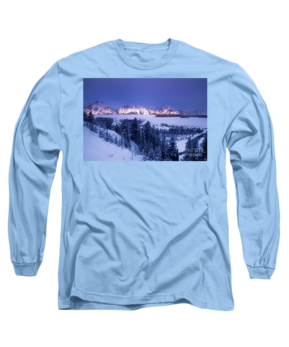 Dave Welling Long Sleeve T-Shirt featuring the photograph Winter Sunrise Storm Grand Tetons National Park by Dave Welling