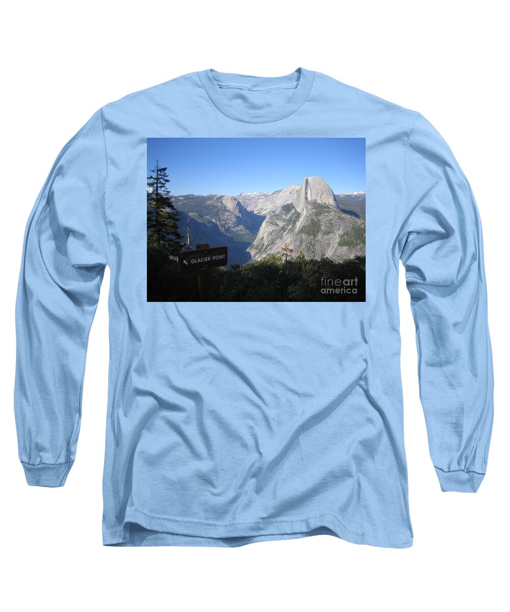 Yosemite Long Sleeve T-Shirt featuring the photograph Yosemite National Park Half Dome Rock Glacier Point by John Shiron
