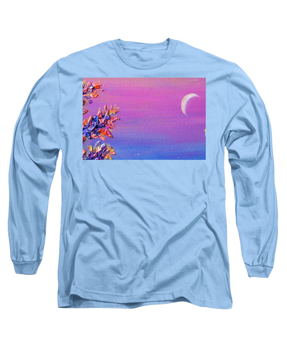 Landscape Long Sleeve T-Shirt featuring the painting Daniela's Sunrise Fragment #1 by Ashley Wright