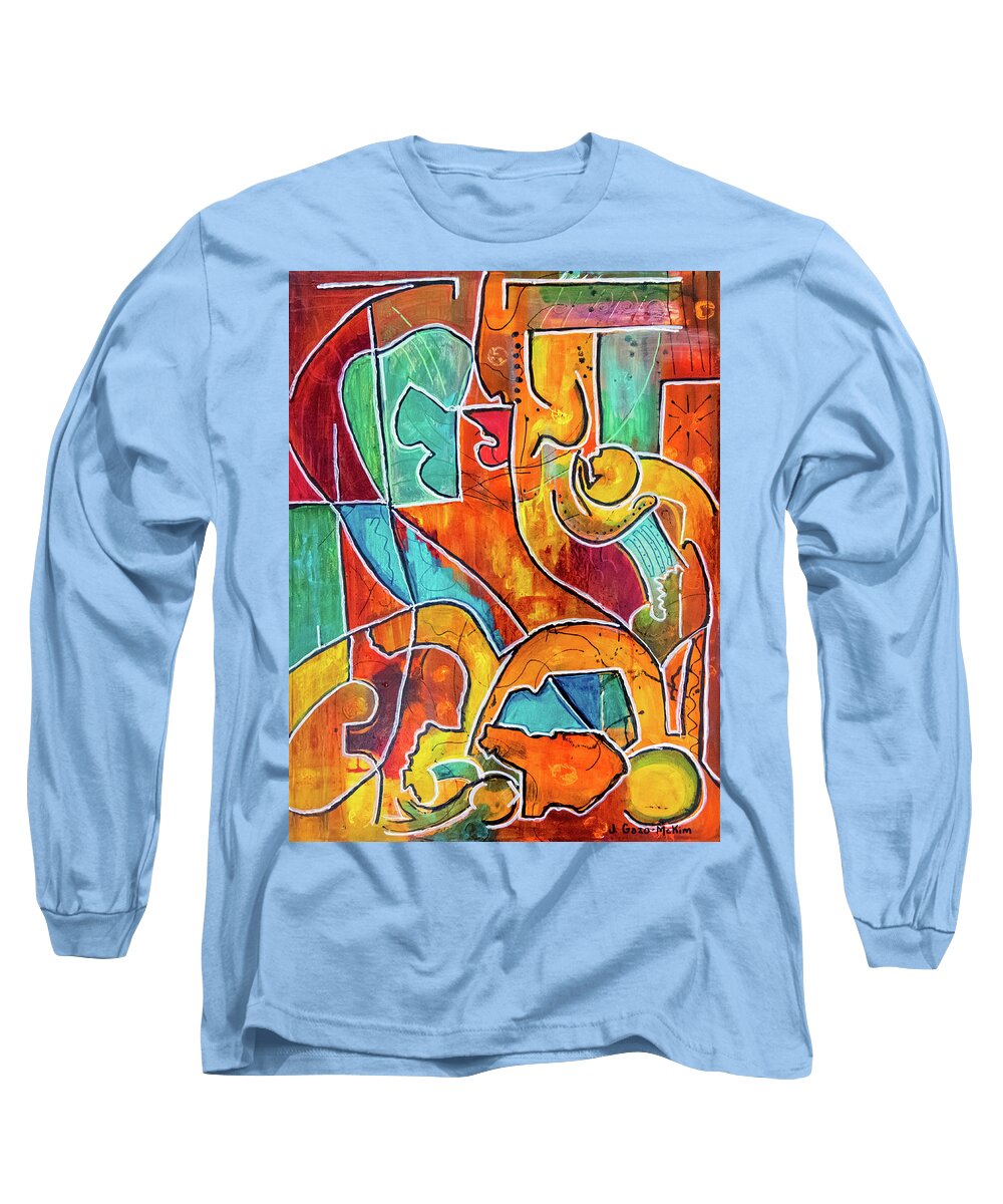 Abstract Long Sleeve T-Shirt featuring the painting Passages #1 by Jo-Anne Gazo-McKim