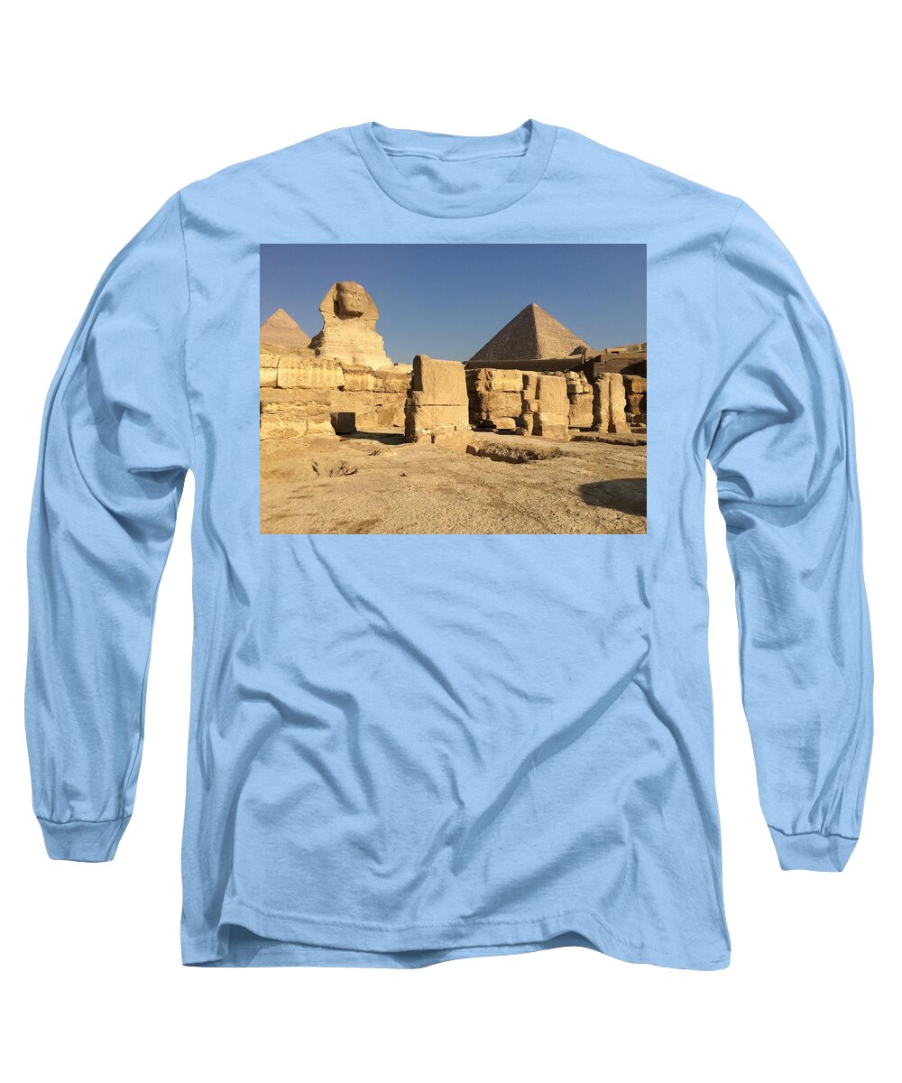 Giza Long Sleeve T-Shirt featuring the photograph Great Sphinx #22 by Trevor Grassi