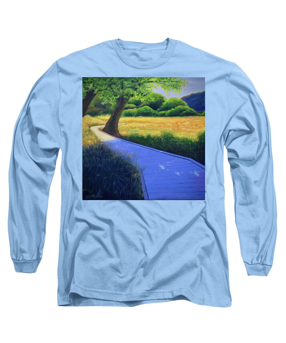 Kim Mcclinton Long Sleeve T-Shirt featuring the painting A Path a Day by Kim McClinton